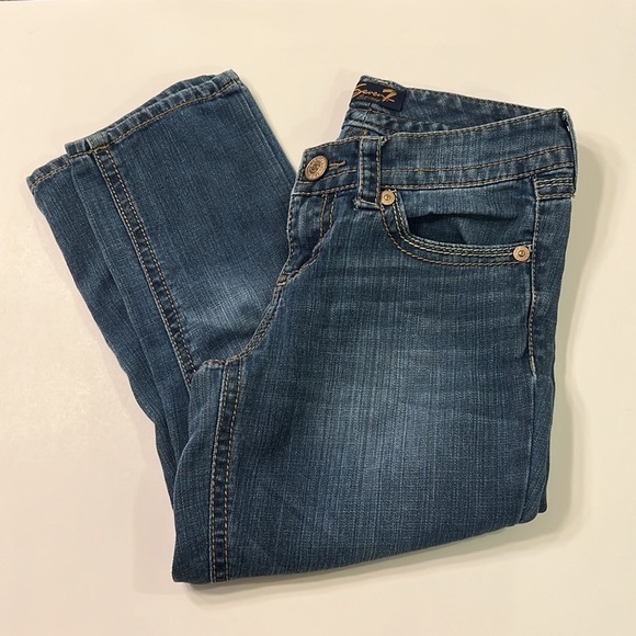 Seven7 Jeans Crop Ankle Jeans Capri Pants Medium Blue Wash Size 4 - Picture 14 of 14